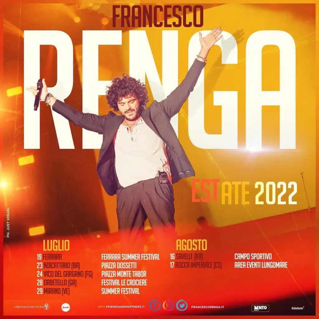 Locandina concerti di Francesco Renga
