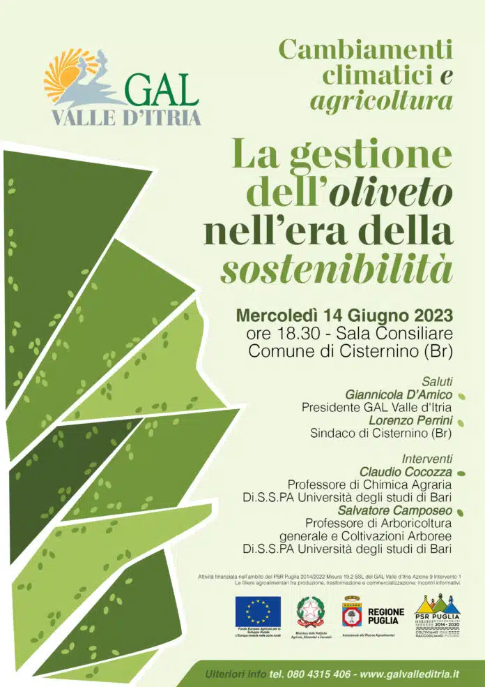 Locandina dell'evento la gestione dell'oliveto